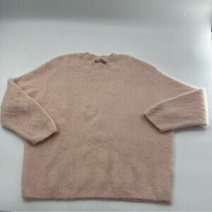 Vince. Alpaca Mohair Blend Baby Pink Crewneck Sweater